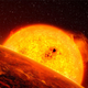 Artist’s concept of an exoplanet that orbits close to its star.